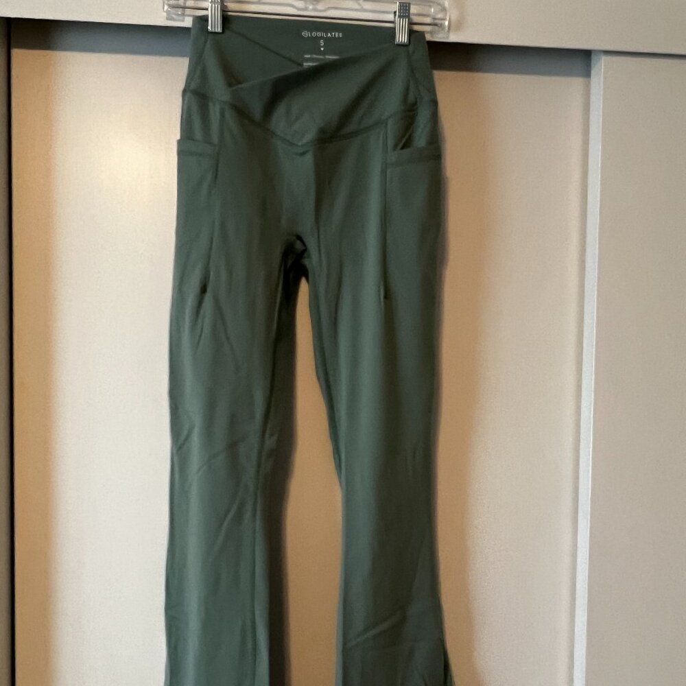 Blogilates Olive Green Crisscross High-Rise Flared Legging S